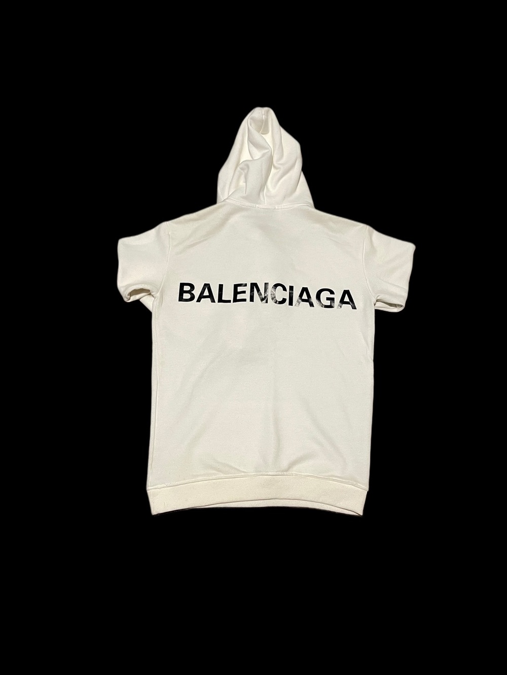 Balenciaga White Logo Hoodie Tee